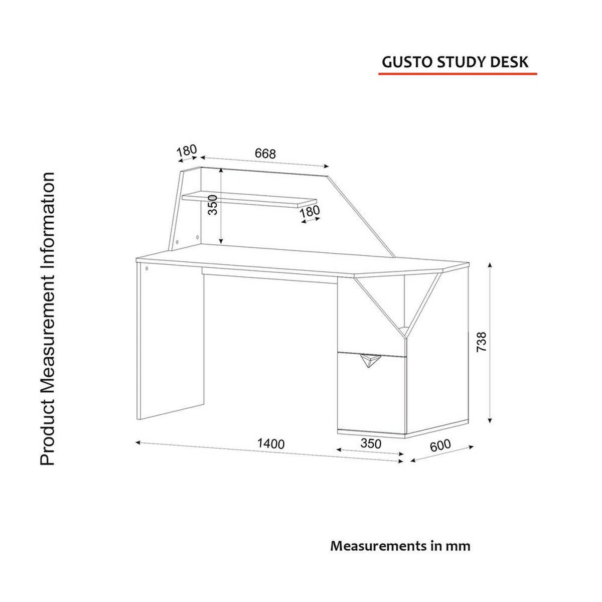 SCHREIBTISCH Gusto Grau Anthrazit - Anthrazit/Schwarz, Holzwerkstoff (60/140/74cm) - moebel17