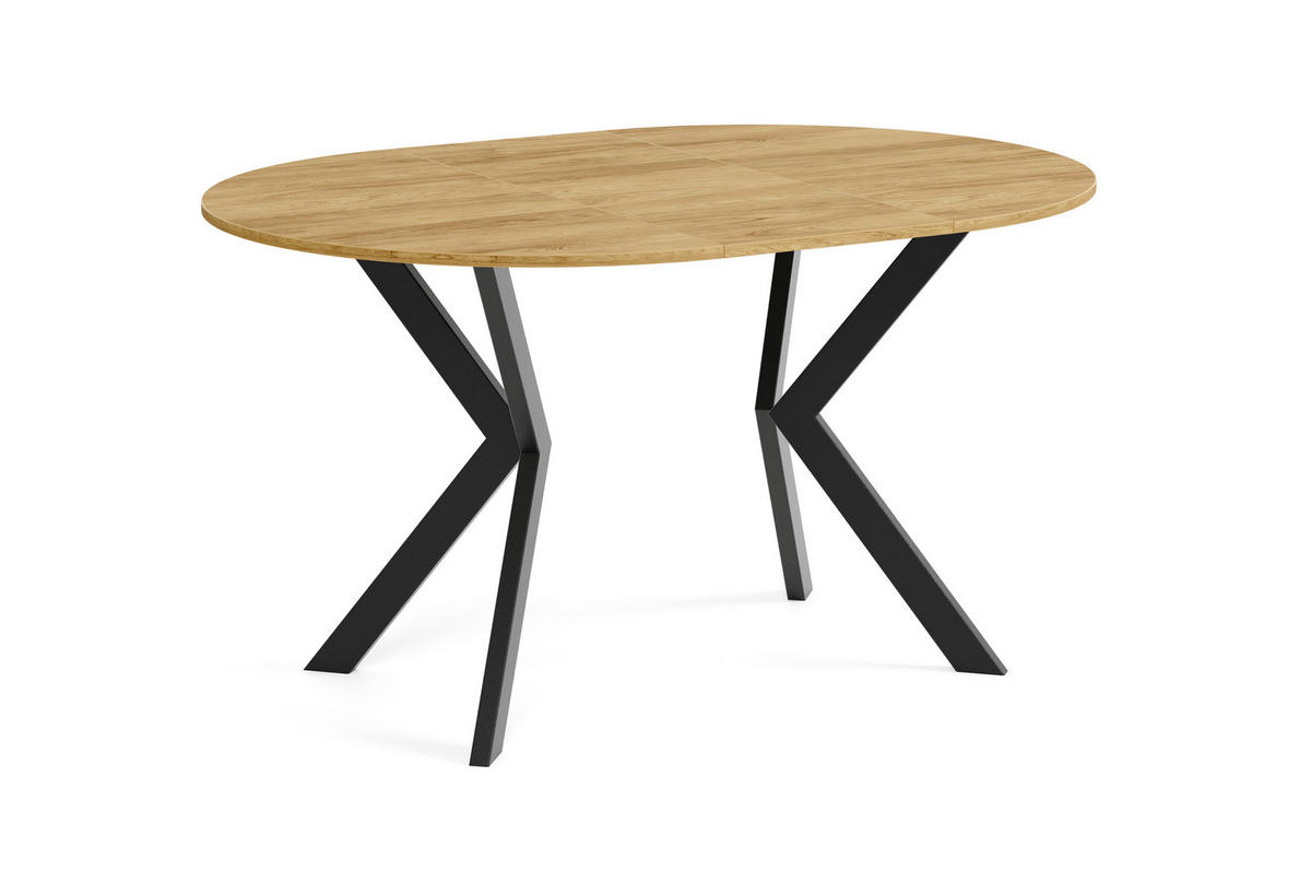 ESSTISCH EVO - Eichefarben/Schwarz, Holzwerkstoff/Metall (100/100/76cm) - Meblini