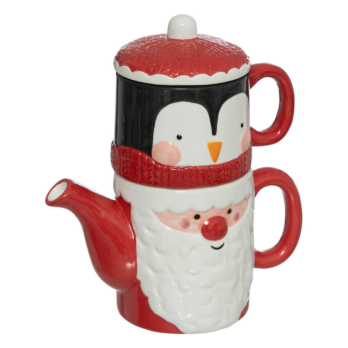 KANNE UND BECHER Weihnachtsmotiv 21 cm - Multicolor, Keramik (400L) - Atmosphera Createur d´interieur