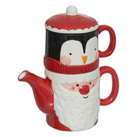 KANNE UND BECHER Weihnachtsmotiv 21 cm - Multicolor, Keramik (400L) - Atmosphera Createur d´interieur