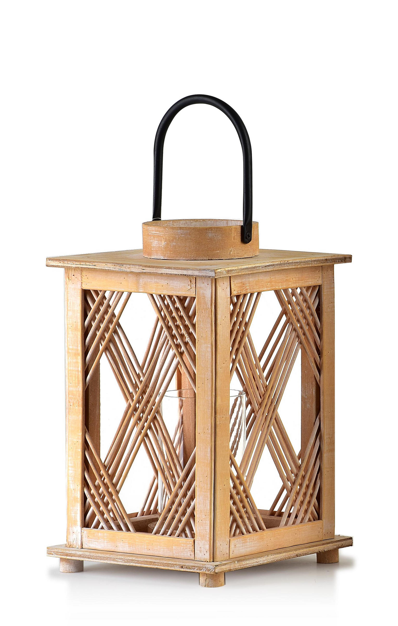 LATERNE Louis Naturfarbe 19/19/32 cm Holz - Naturfarben, Holz (19/32/19cm) - Mondex