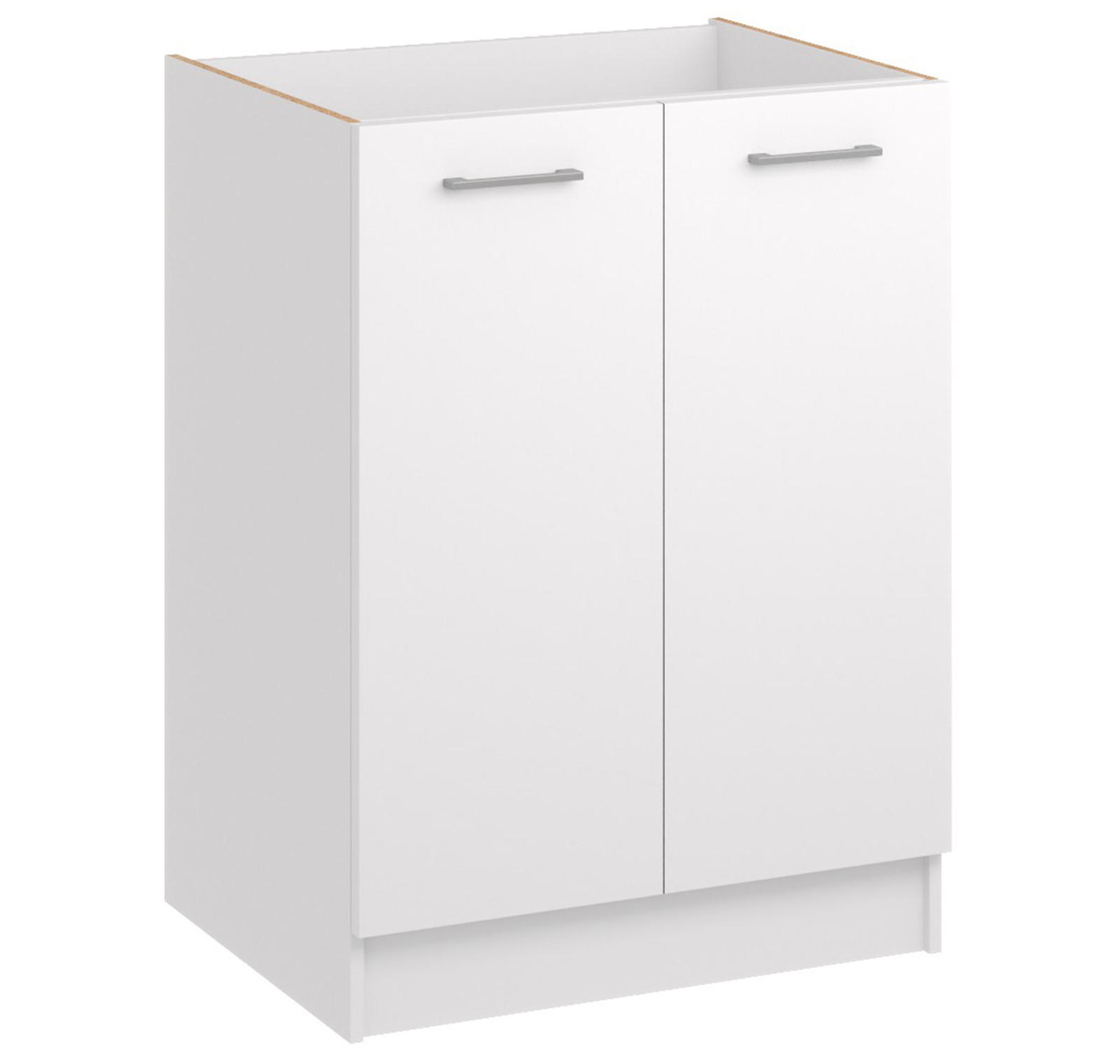 KÜCHENUNTERSCHRANK D60 2D weiss matt - Weiß, Holzwerkstoff (60/82/44cm) - roe furniture
