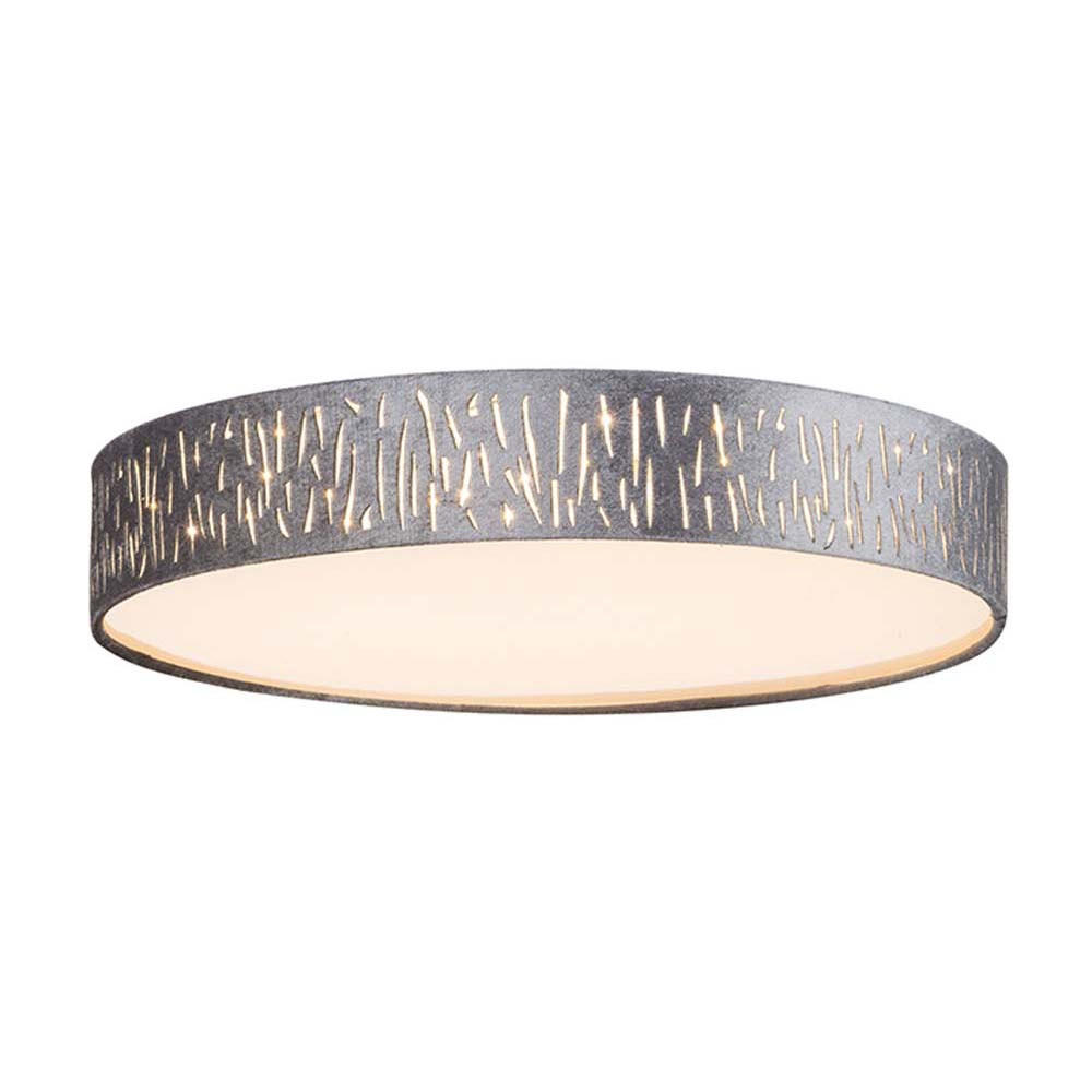 LED DECKENLEUCHTE TAROK Textil Grau Silber - Silberfarben, Metall (40/40/10.5cm)