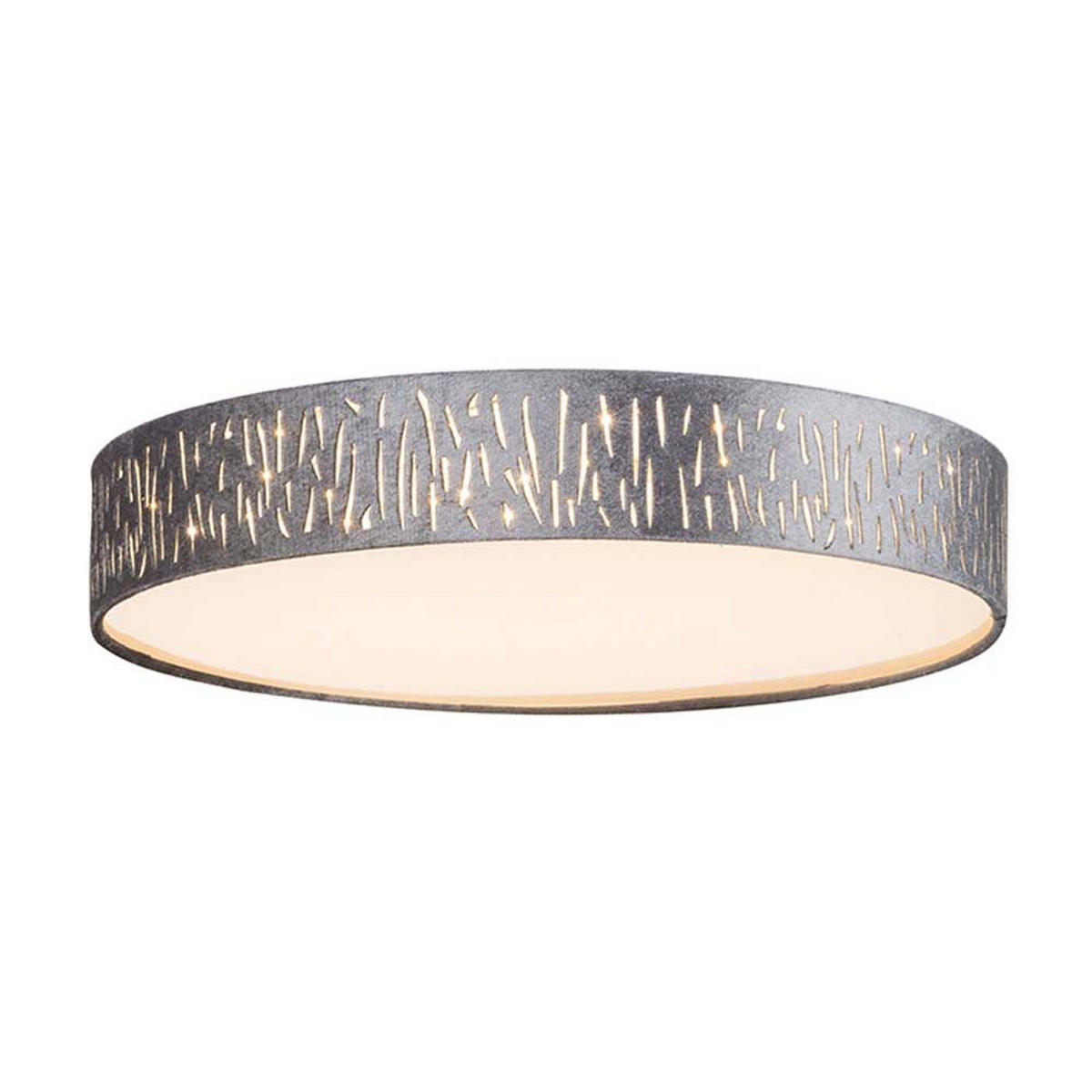 LED DECKENLEUCHTE TAROK Textil Grau Silber - Silberfarben, Metall (40/40/10.5cm)