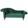 CHAISELONGUE Samtstoff dunkelgrün linksseitig Lattes - Grün, Textil (188/87/59cm) - Beliani