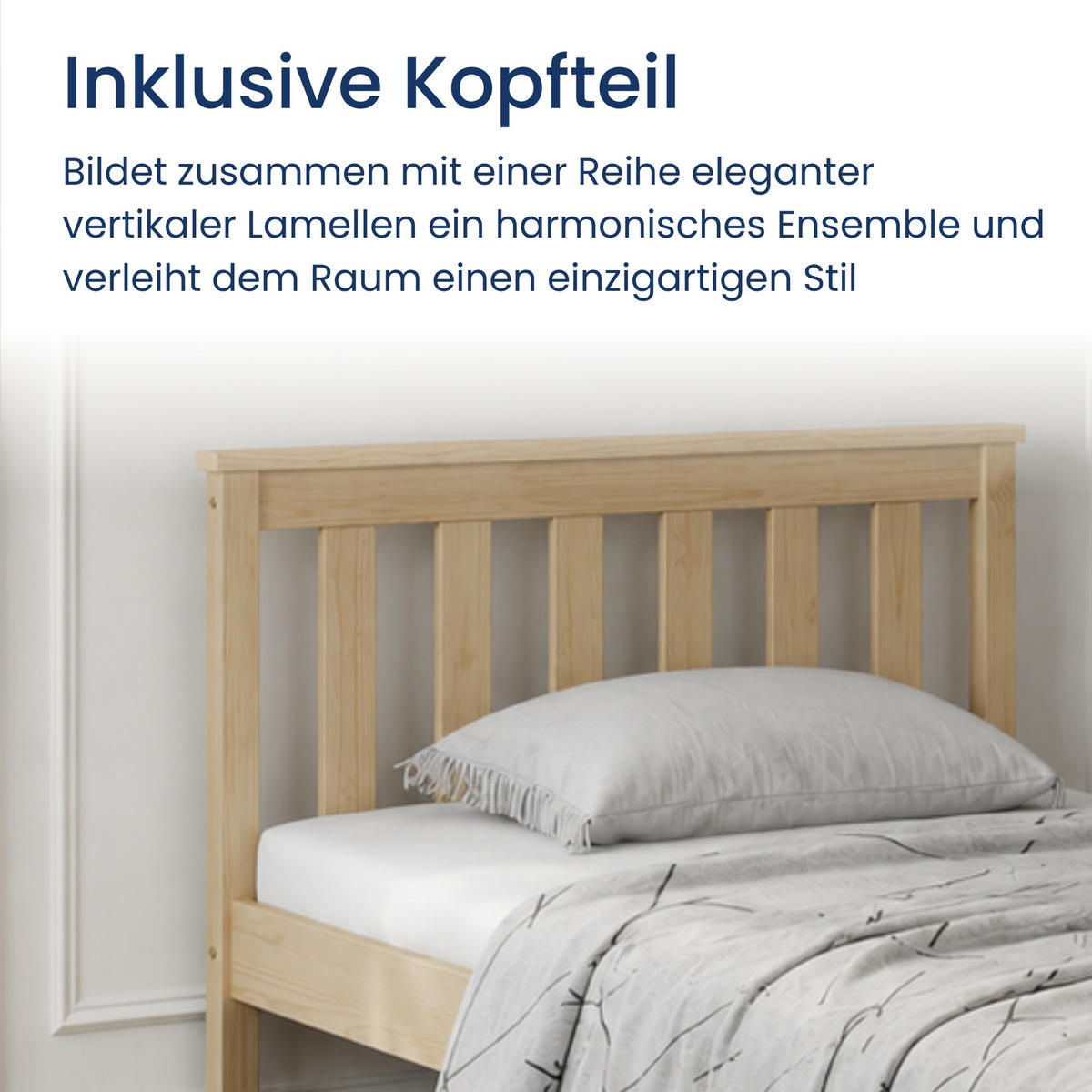HOLZBETT 90x200 cm in Natur - Naturfarben, Holz (90/200cm) - Home Collective