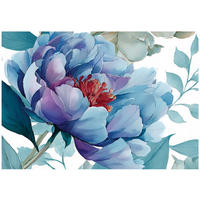 FOTOTAPETE Blumen Blätter Blau 200x140 cm - Multicolor, Papier (200/140cm) - Wallarena