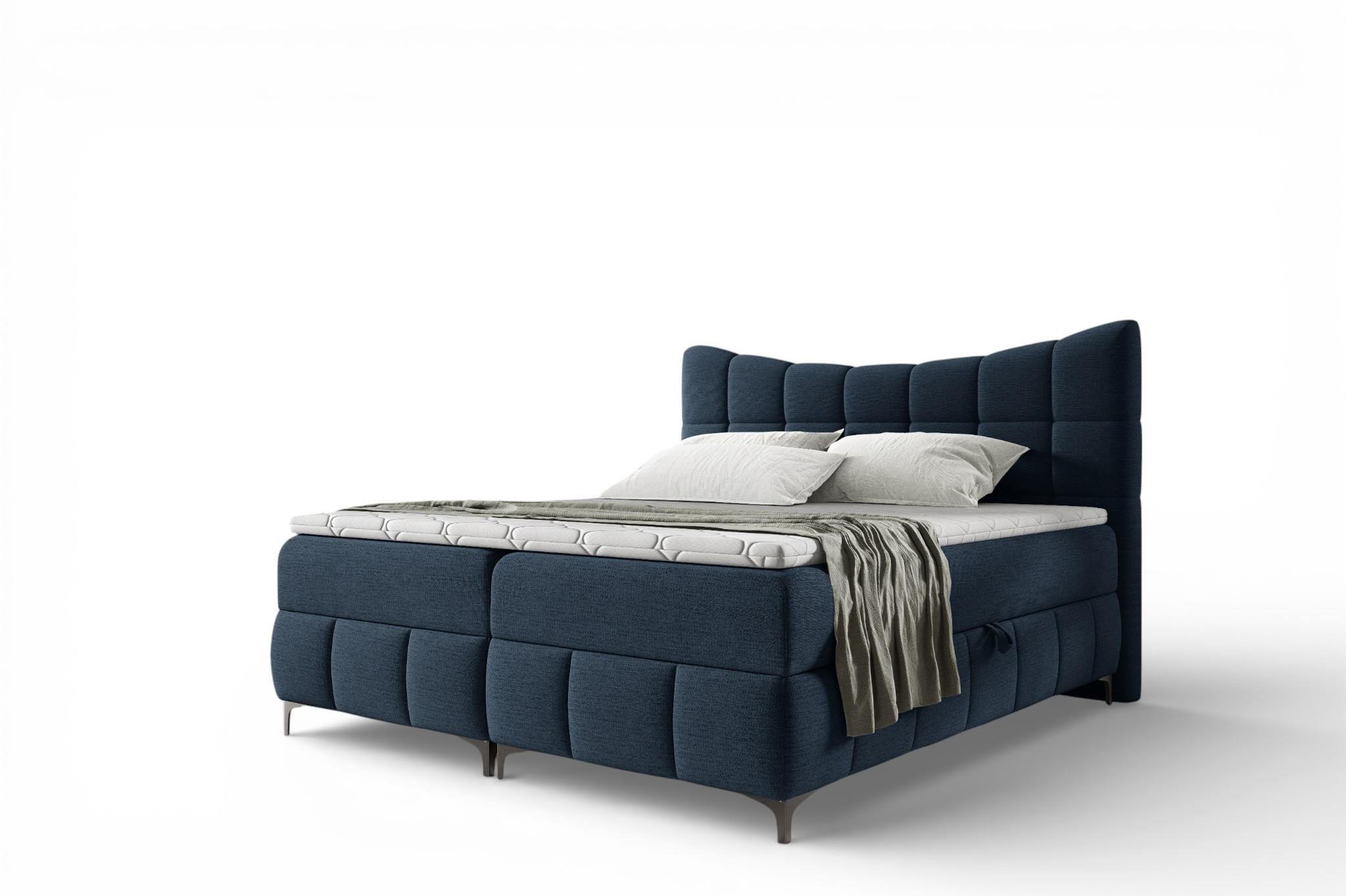 BOXBETT Charles In Freya - Blau, Holzwerkstoff/Textil (180/200cm) - Fun Möbel