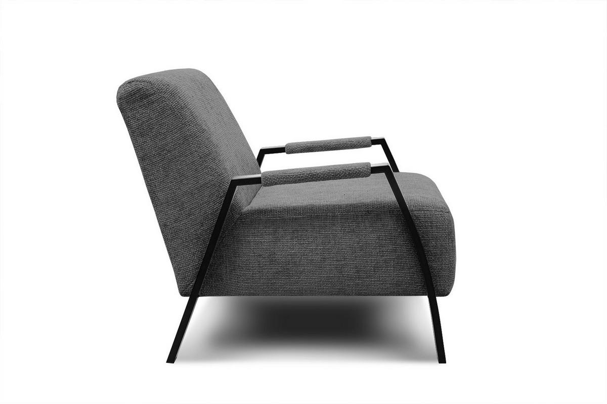 SESSEL KOBE, dunkelgrau - Dunkelgrau/Schwarz, Holz/Textil (72/76/90cm) - Courtois Laville