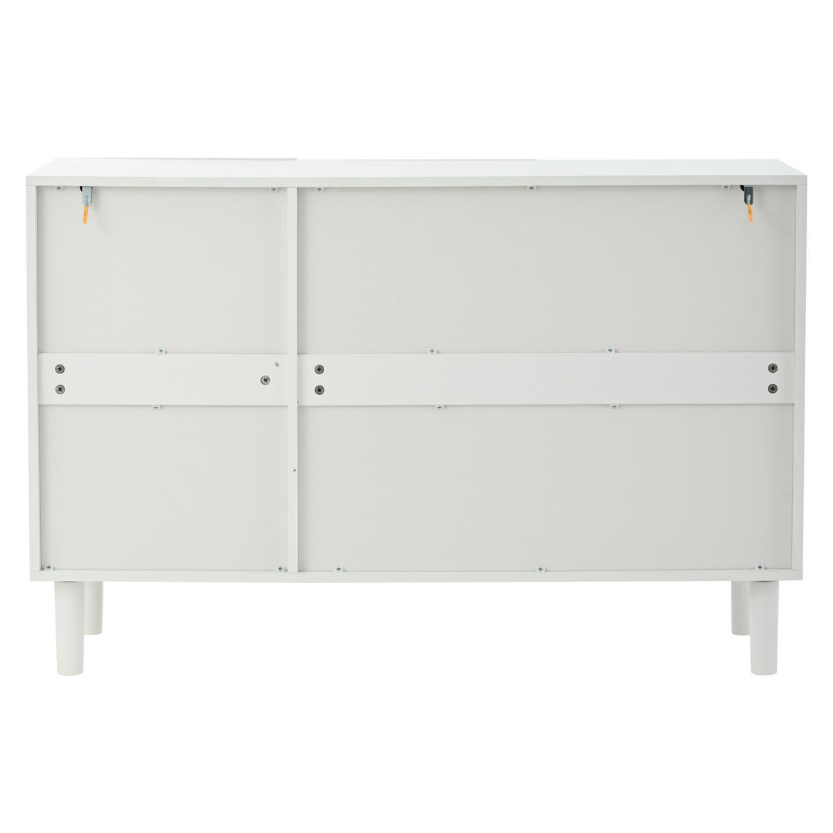 SIDEBOARD 120 cm in Weiß Kommode mit 3 Designtüren & verstellbaren Fächern - Weiß, Holzwerkstoff (120/79/38.5cm) - Urban Meuble