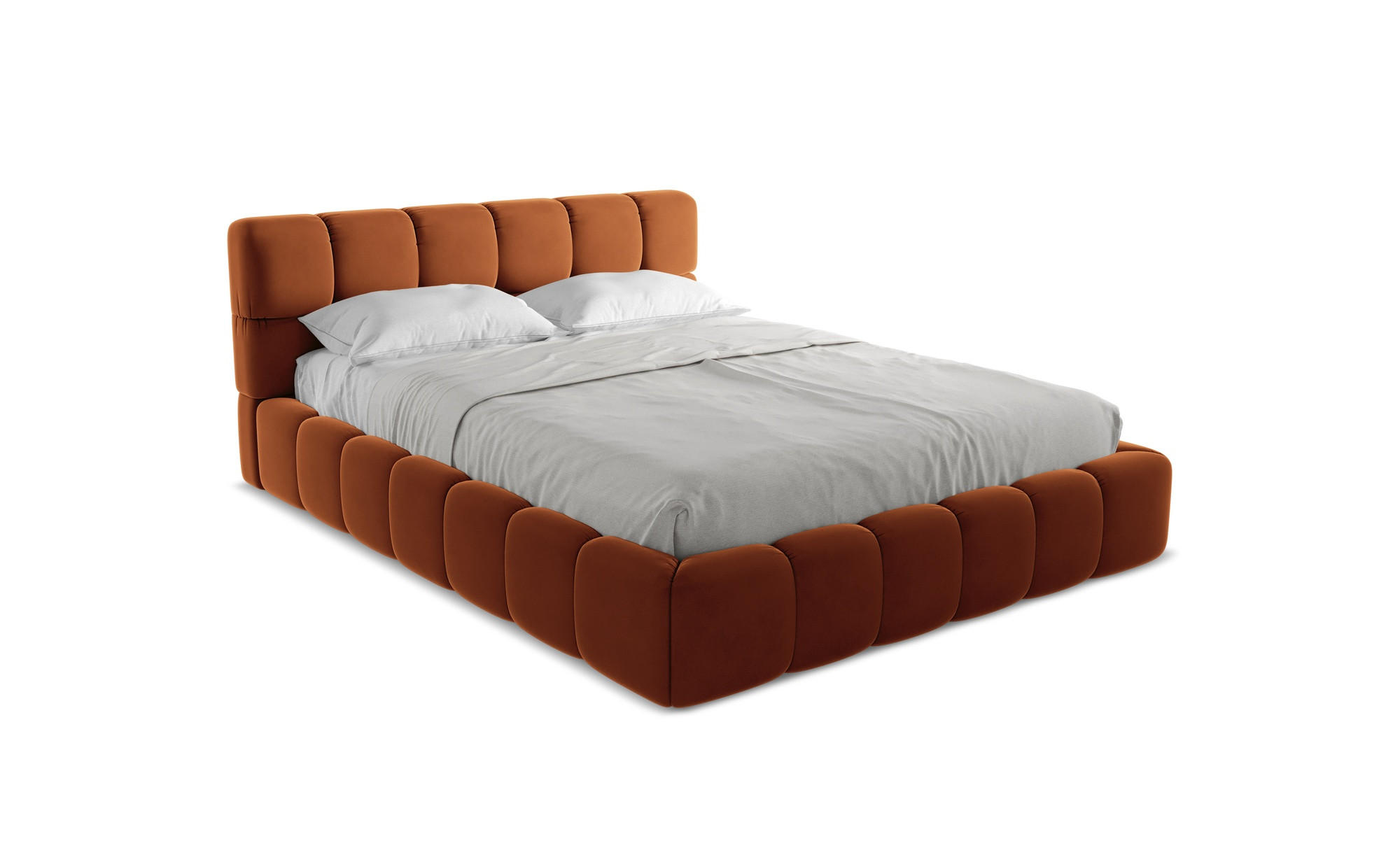 POLSTERBETT mit Bettkasten und Lattenrost 180x228 Orange - Terracotta/Schwarz, Kunststoff/Textil (160/200cm) - Makamii