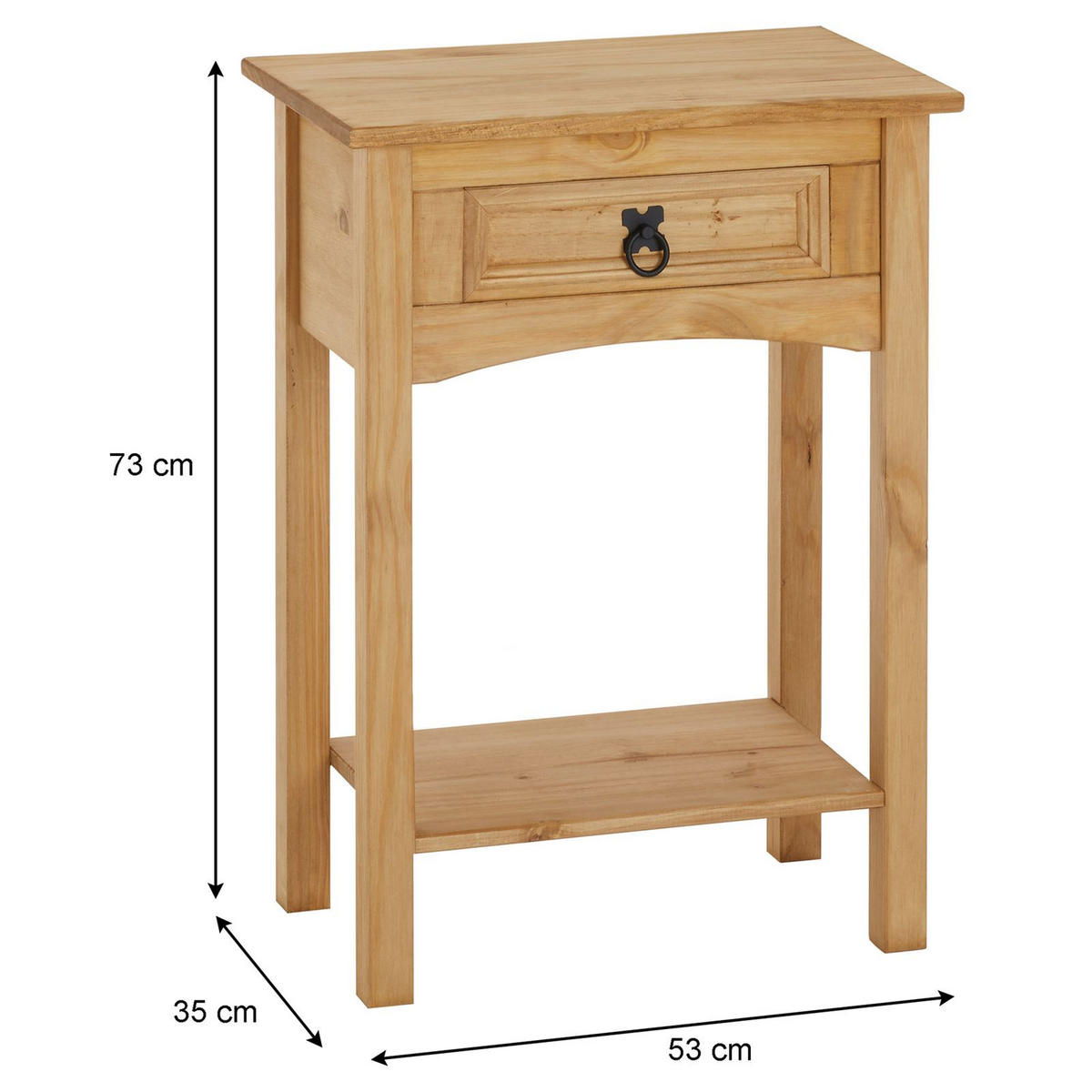 KONSOLENTISCH SALSA - Braun, Holz (35/53/73cm) - CARO-Möbel