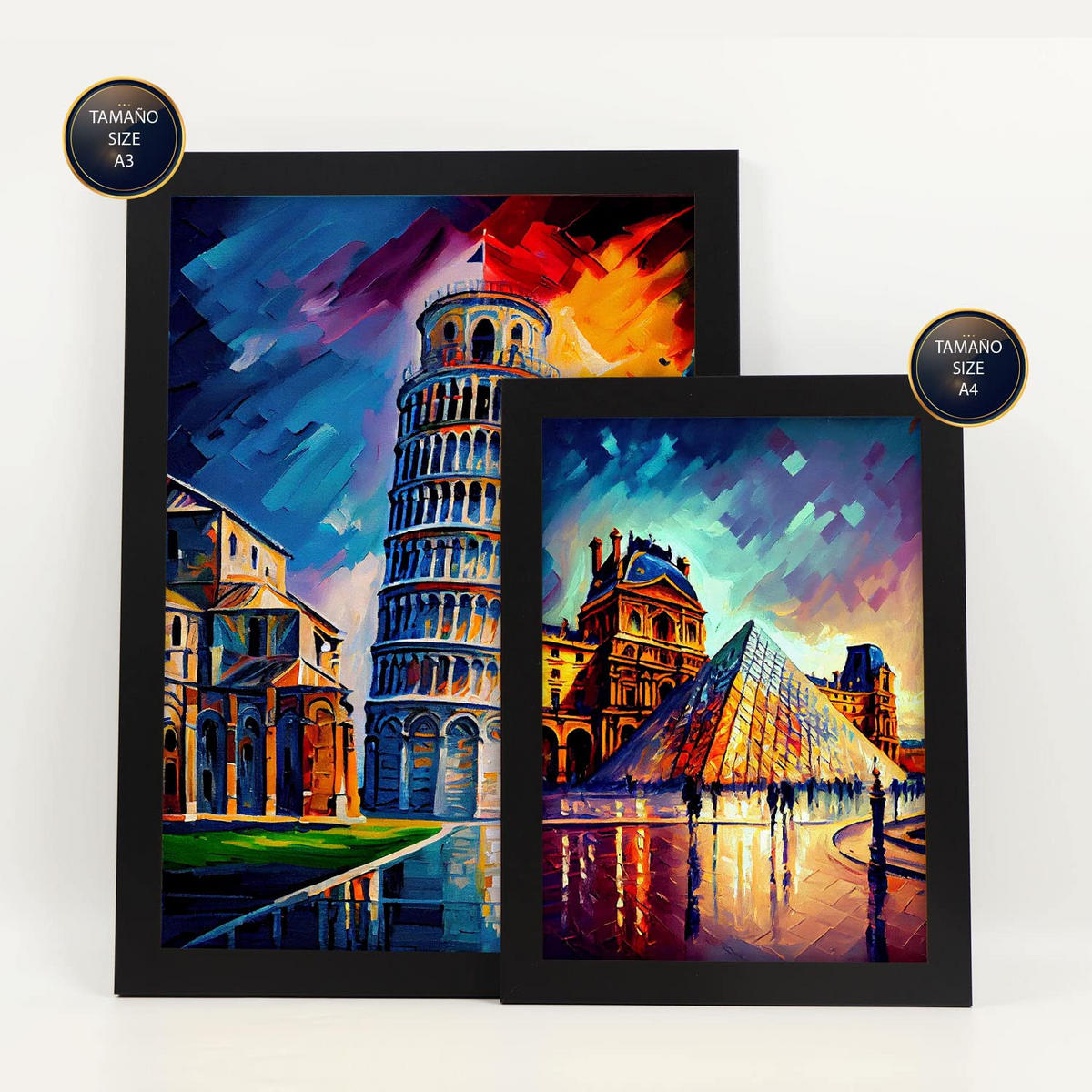 POSTER Set Mit 6 Orange Im Ölgemälde Stil A3 & A4 Rahmenlos - Klar, Papier (29/3cm) - Nacnic