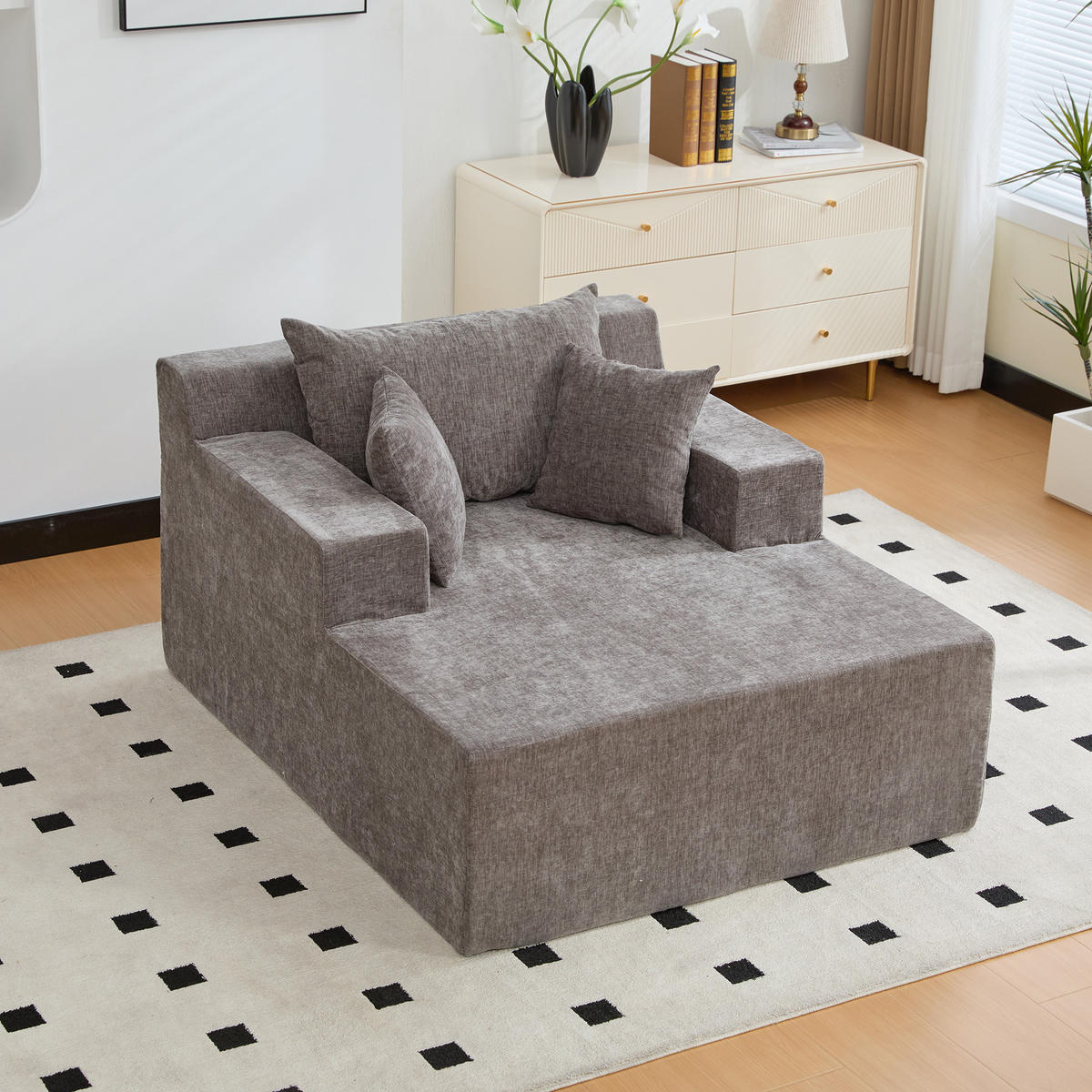 XXL-SESSEL DE-35162 mit 30D Schaumstoff Grau - Grau, Textil (113/78.5/140cm) - ComfortXL