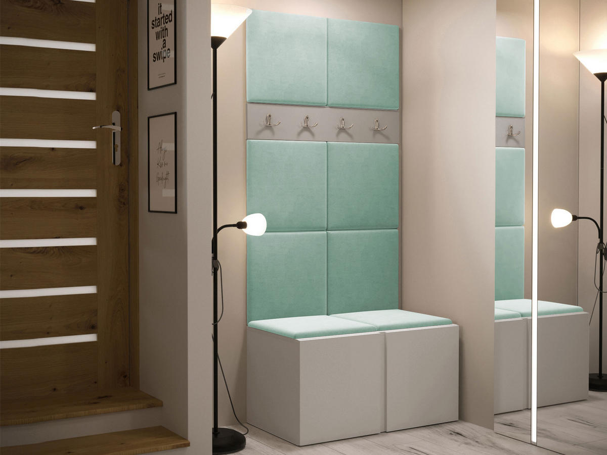 GARDEROBEN-SET Orion IV - Kaschmir/Mintgrün, Holzwerkstoff/Kunststoff (84/186/46cm) - MIRJAN24