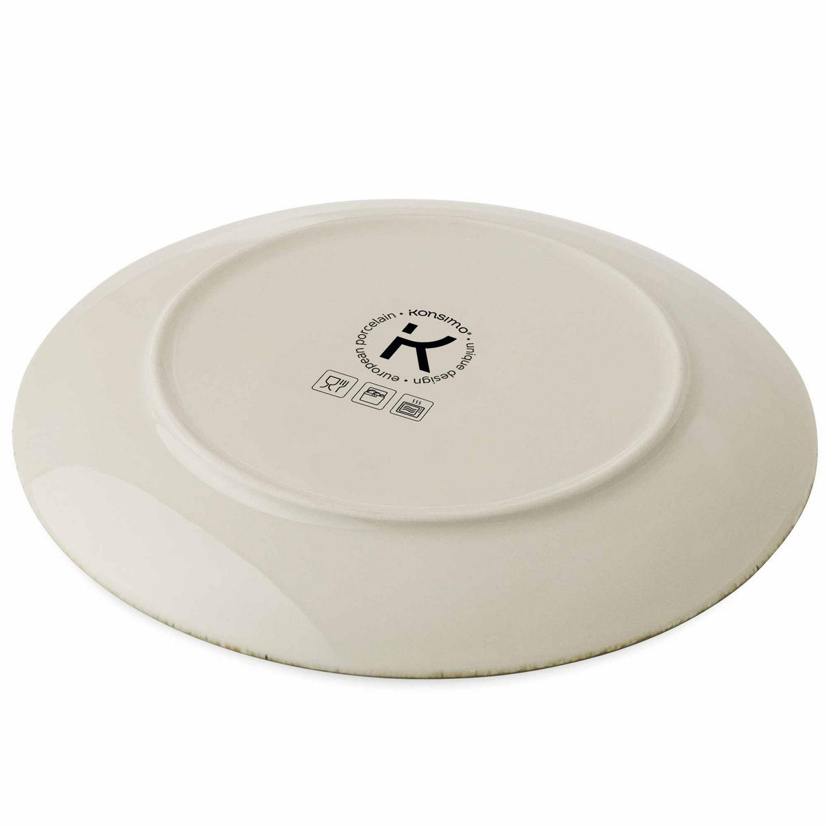 TELLER-SET ERATO 6-tlg Speiseteller Hartporzellan - Beige, Keramik (27.5/1/27.5cm) - KONSIMO®