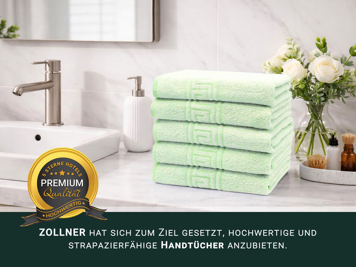HANDTÜCHER, 10er-Set, 50x100 cm, 70% Baumwolle, 30% Polyester, Grün - Grün, Textil (50/100cm) - Zollner