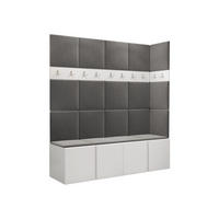 GARDEROBEN-SET Orion II - Weiß/Grau, Holzwerkstoff/Kunststoff (168/186/46cm) - MIRJAN24