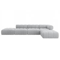ECKSOFA modulares Sofa Kerru-L2 - 380x190x70 cm Grau Cord - Grau, Holzwerkstoff/Textil (380/190cm) - ALTDECOR