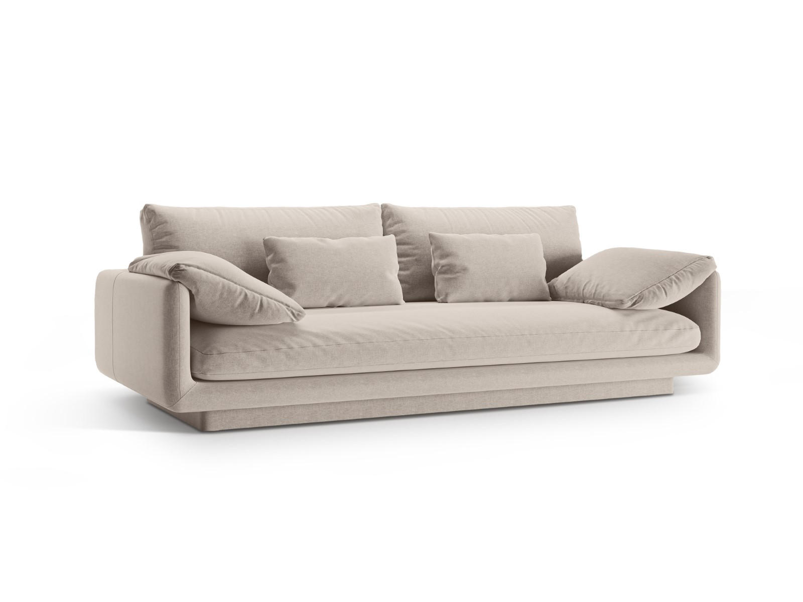 SOFA Torino aus strukturiertem Stoff leichtes beige 3 Sitzplätze - Creme, Textil (103/83/220cm) - Micadoni
