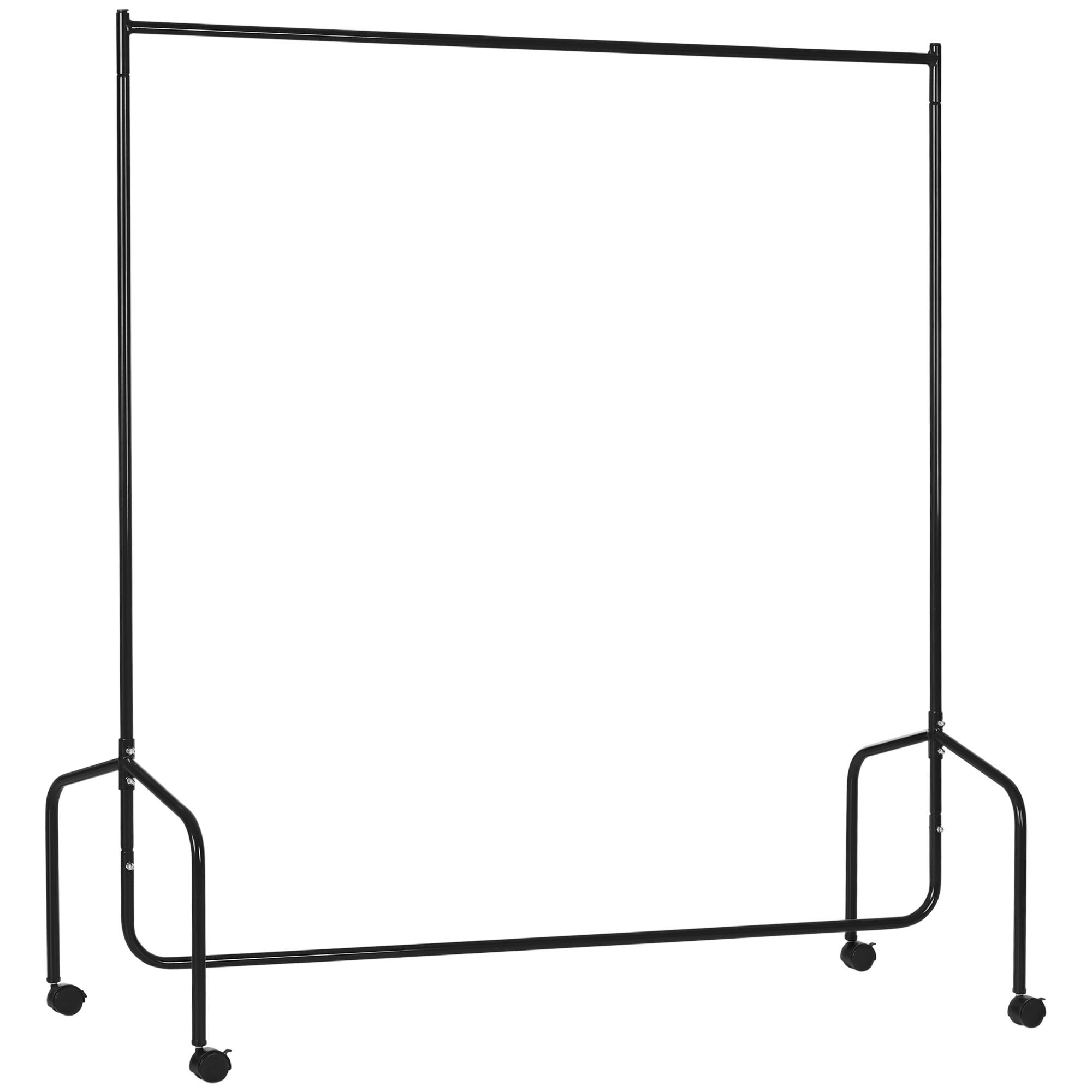 KLEIDERSTÄNDER mit Rollen 150/60/170 cm schwarzer - Weiß, Metall (150/170/60cm)