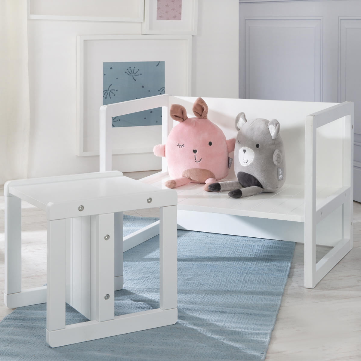 SITZBANK/ TISCH - Weiß, Holzwerkstoff (61/44/44.5cm) - Roba