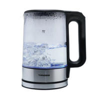 WASSERKOCHER ELEKTRISCH Silber 16/16/24 cm TS2703 - Silberfarben, Glas (16/24/16cm) - Tiross 
