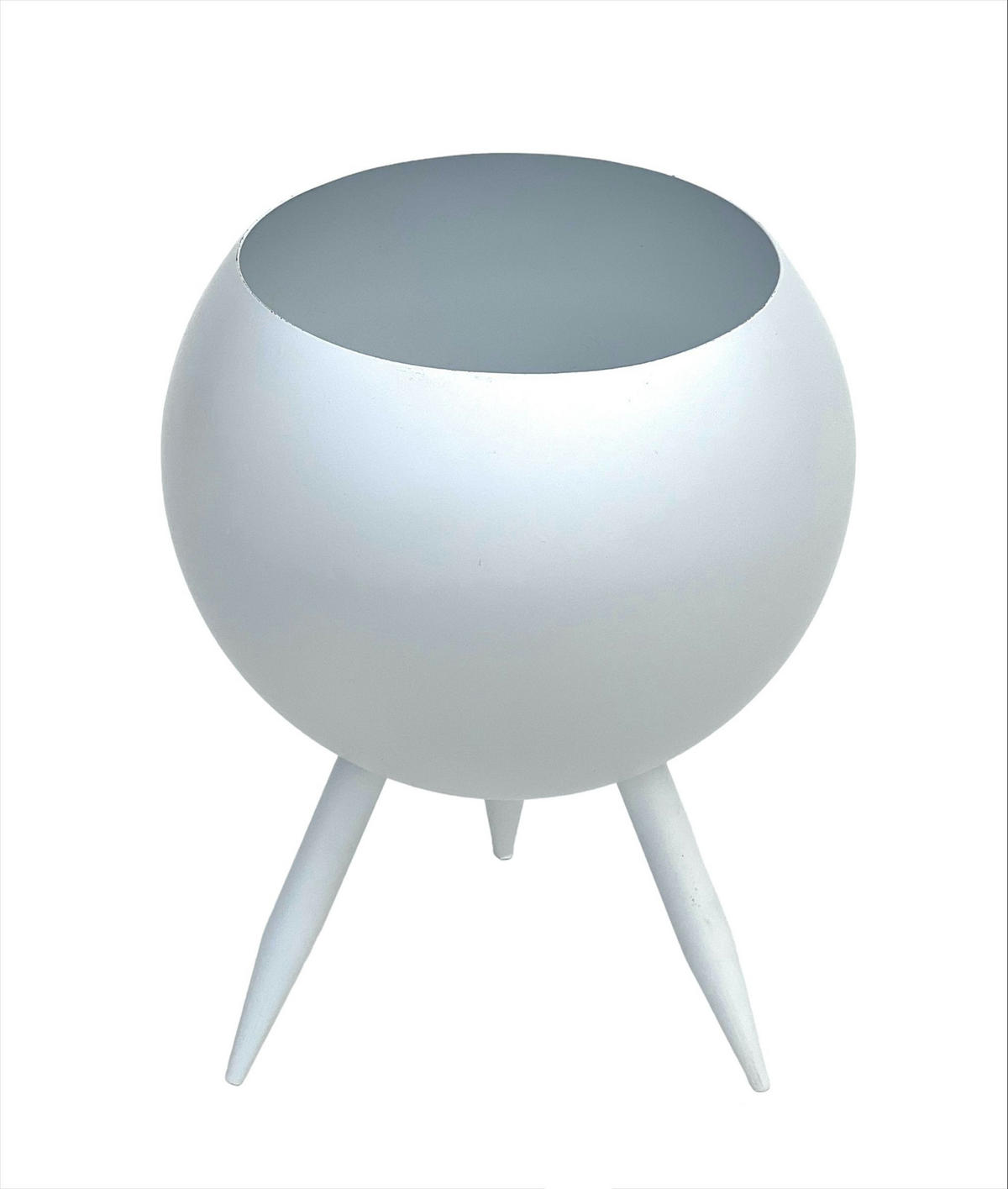 BLUMENHOCKER Metall mit Topf Weiß 27 cm 96259 L - Weiß, Metall (20/27/20cm) - DanDiBo