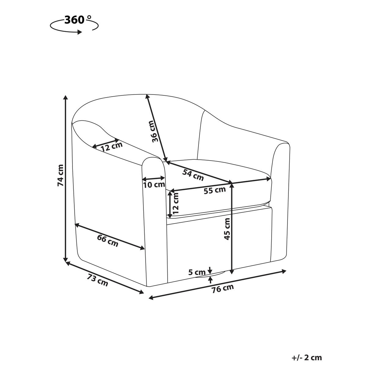 DREHSESSEL Grün Magnor - Schwarz/Grün, Textil (76/74/73cm) - Beliani