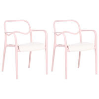 GARTENSTUHL 2er-Set Kunststoff Pastellrosa Thasos - Pink, Kunststoff (57/80/57cm) - Beliani