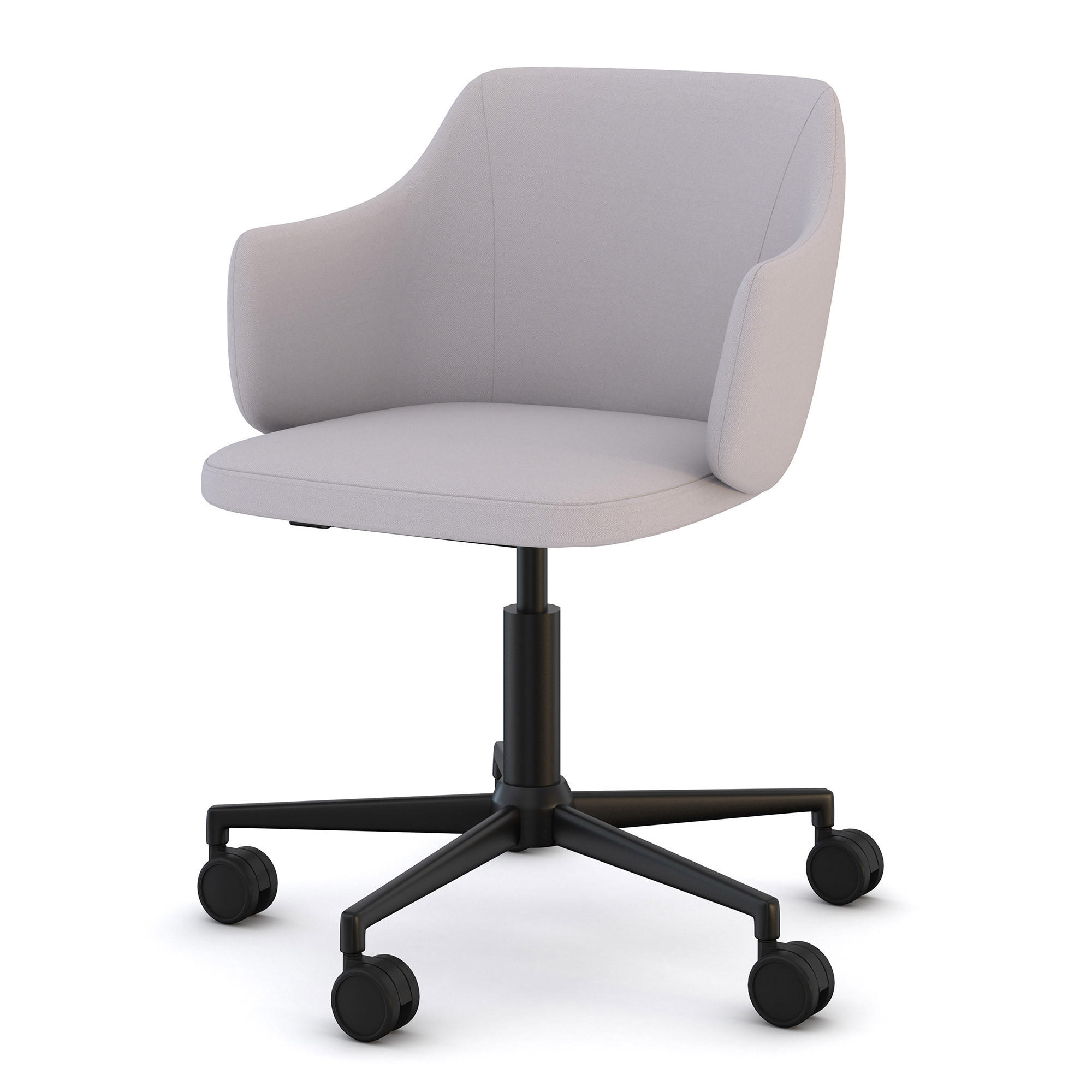 SCHALENSTUHL Consento Triest gepolstert mit Rollen Hellgrau - Hellgrau, Textil (56/79/58cm) - ASSMANN
