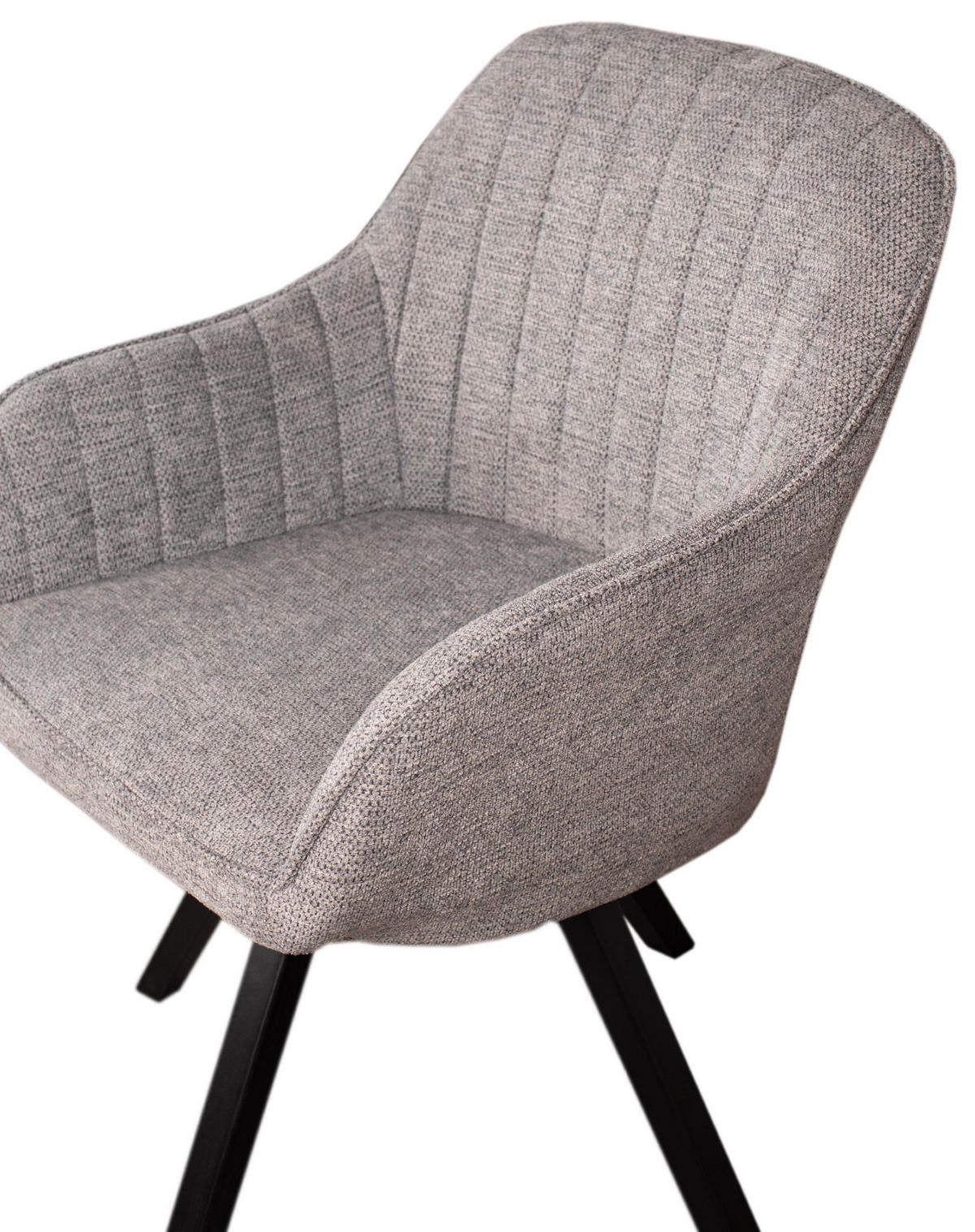 DININGSESSEL Matera - 4er Set - drehbar - hellgrau - Hellgrau/Schwarz, Textil/Metall (59/84/61cm) - bene living