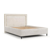 POLSTERBETT Baleine Creme 140/200 cm im Webstoff - Creme/Schwarz, Holz/Holzwerkstoff (140/200cm) - Maison de Reve