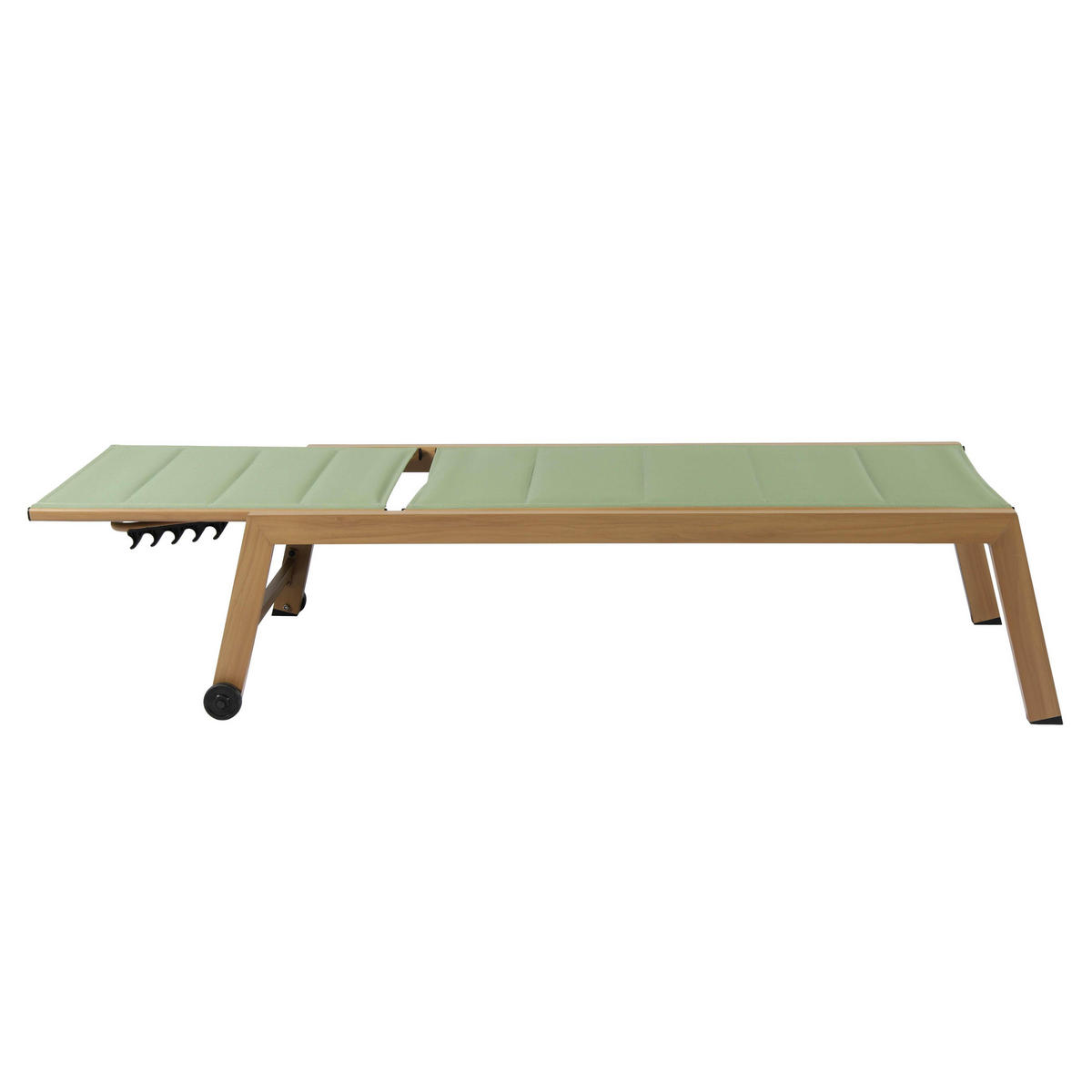 SONNENLIEGE 2-tlg., Salbeigrünen - Grün, Metall (169/102/65cm) - Oviala