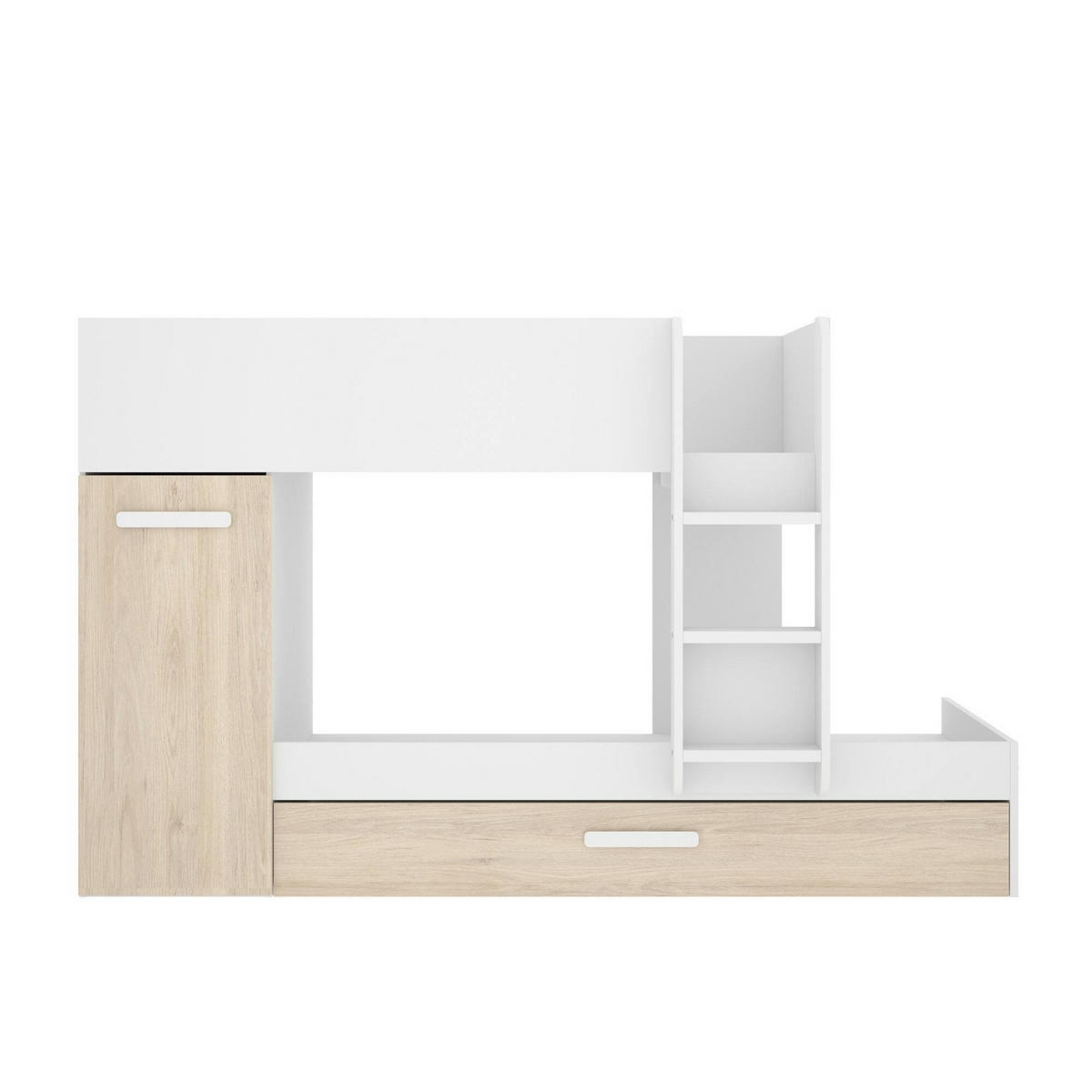 SCHLAFZIMMER Eiche, Weiß 112/244/150 cm - Weiß, Holzwerkstoff - DMORA