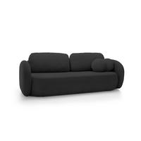 SOFA OLIO Mit Schlaffunktion Und Bettkasten, Bonell-Taschenfederung, Aragon-Stoff, lose Rückenkissen, freistehend, 238x101x86 cm Dark grey - Graphitfarben, Holz/Textil (238/86/101cm) - DomoHome