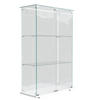 VITRINE Weiß Mit LED, 2 Türen, 3 Böden, Glas-Schrank Für Wohnzimmer - Weiß, Holz (35/123.3/78.5cm)
