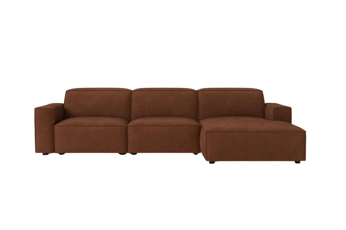 ECKSOFA Cursal L-Form, Stoff Salvador, Dunkelbraun, Rechts - Dunkelbraun, Holz (284/166cm) - Kaiser Möbel
