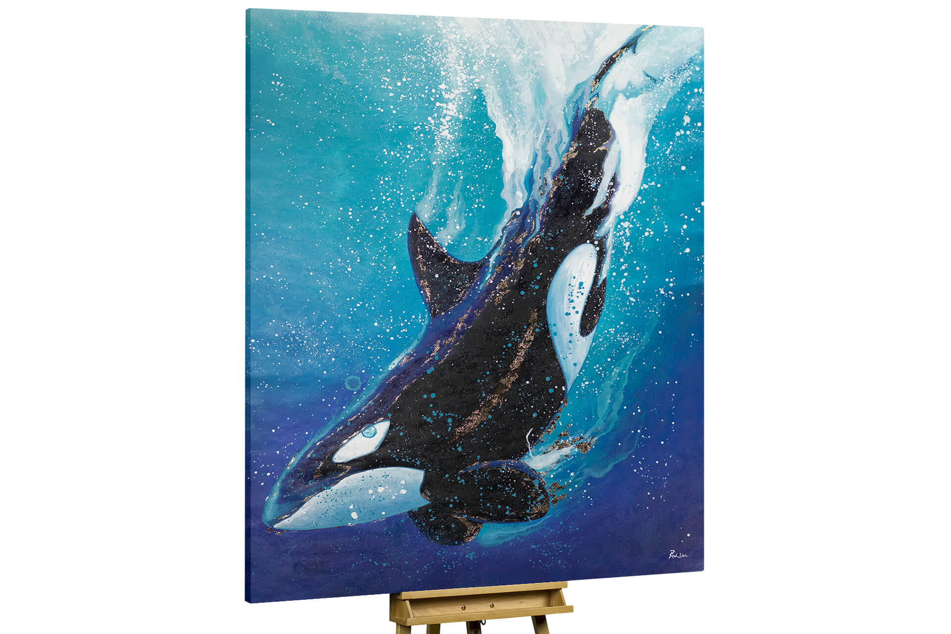 ÖLGEMÄLDE XXL Blau 150/200 cm - Blau, Holz/Textil (7.88/200cm) - KUNSTLOFT