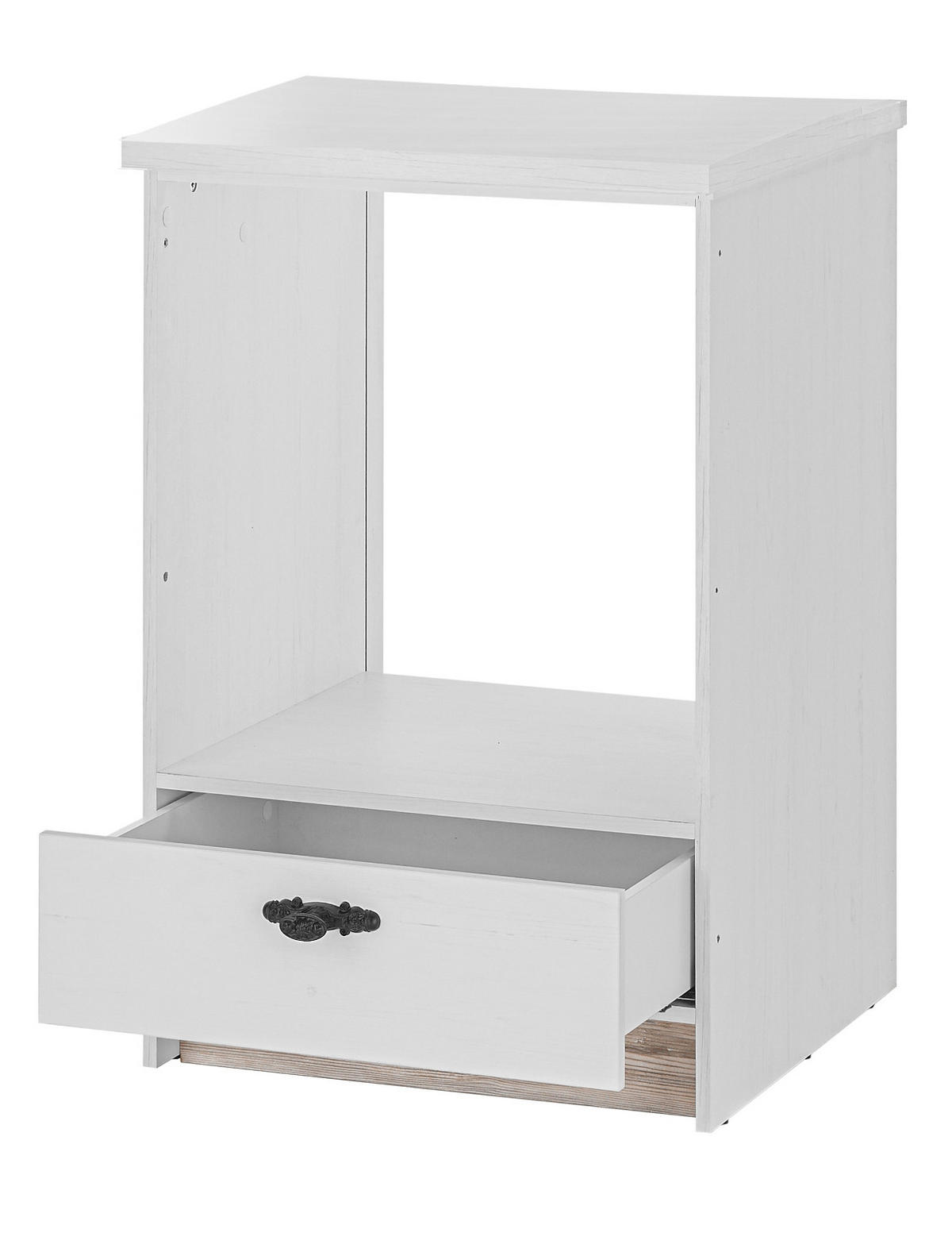 HERDUMBAUSCHRANK weiß Pinie Landhaus, Küche Unterschrank 60 cm, Soft-Close - Weiß, Holzwerkstoff (62/92/60cm) - Furn.Design