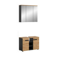 BADMÖBEL Set Canu 2tlg. Bad Kombination (B/H/T: 80x193x34cm) - Eiche Artisan, Holzwerkstoff (80/193/34cm)