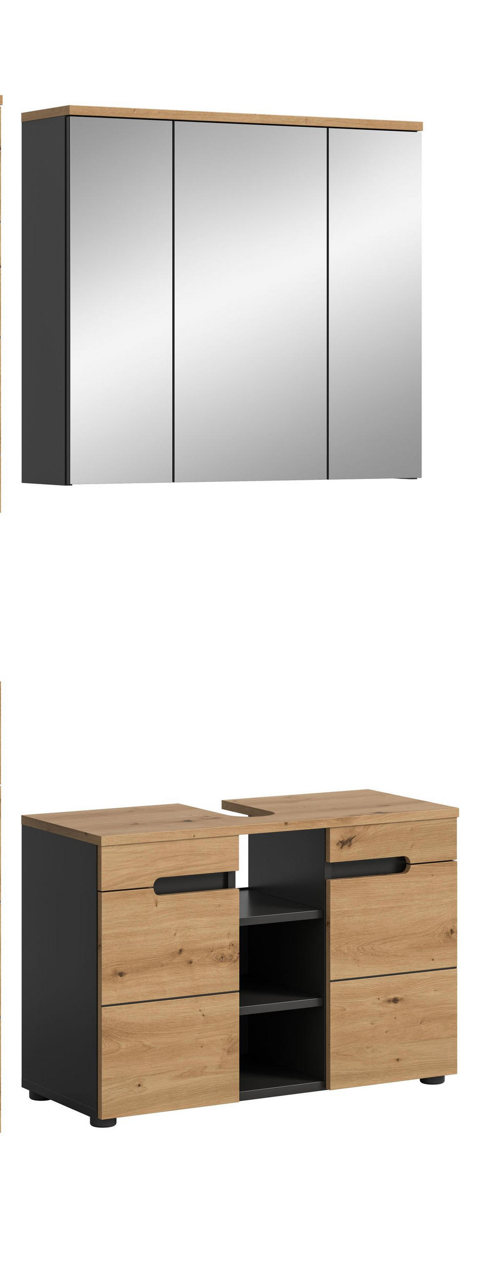 BADMÖBEL Set Canu 2tlg. Bad Kombination (B/H/T: 80x193x34cm) - Eiche Artisan, Holzwerkstoff (80/193/34cm)