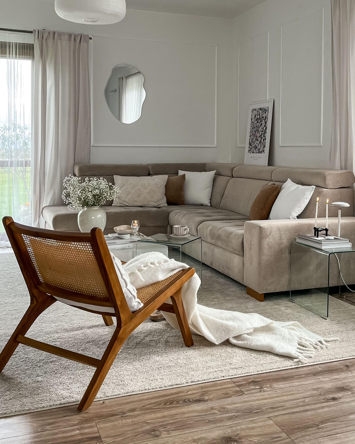 DŘEVĚNÁ ŽIDLE Rattangeflecht Přírodní Middletown - přírodní, dřevo (60/72/83cm) - Beliani