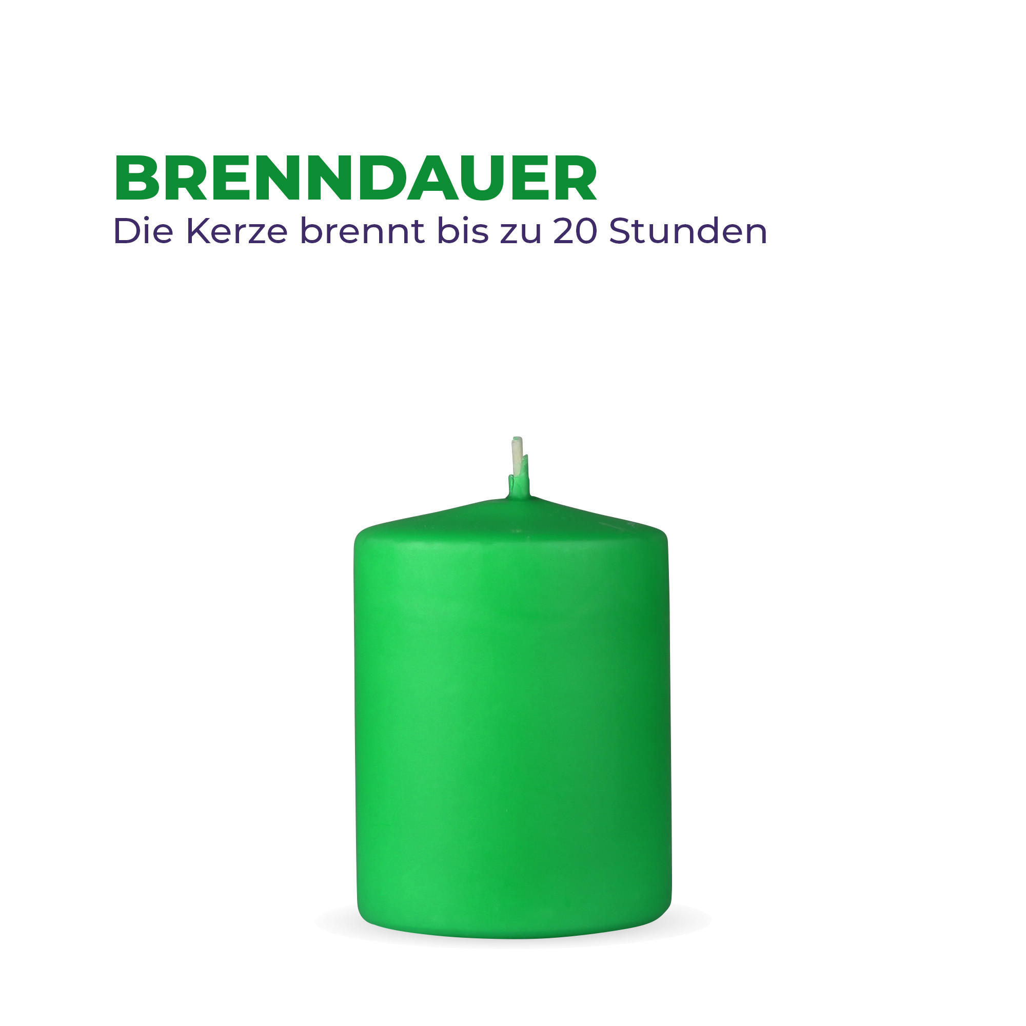 STUMPENKERZEN 4er Pack "Hellgrün", Größe Ø7cm x Höhe: 8 cm - Hellgrün, Naturmaterialien (7/8cm) - Bestlivings