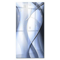 WANDUHR 30x60 cm - Brücke - Blau, Glas (30/60/0.4cm) - TULUP