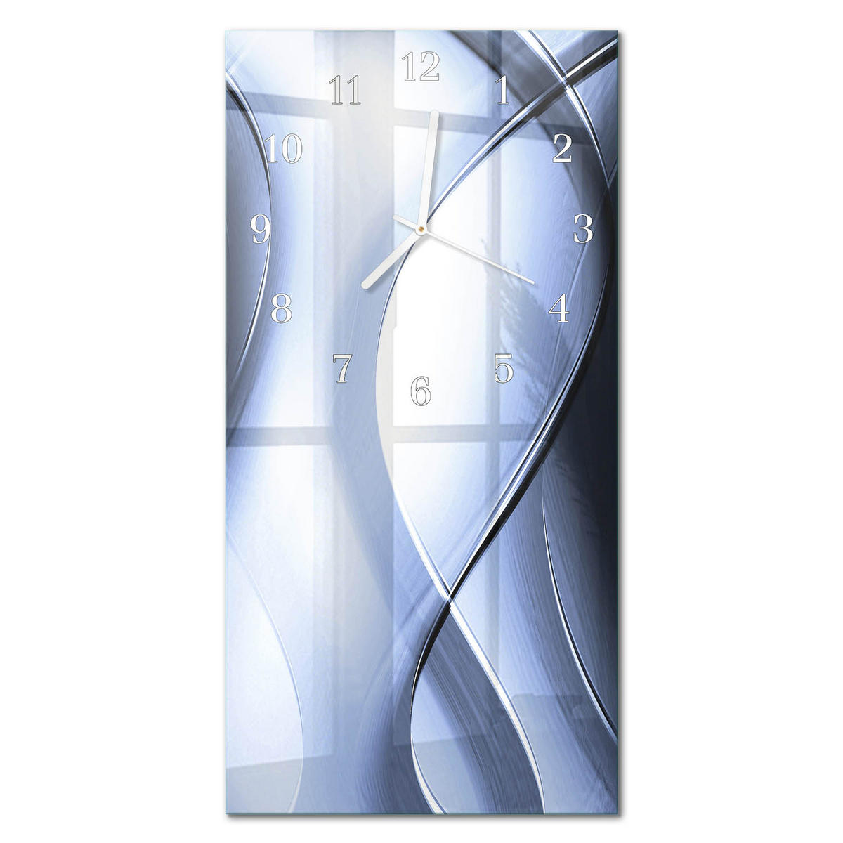 WANDUHR 30x60 cm - Brücke - Blau, Glas (30/60/0.4cm) - TULUP