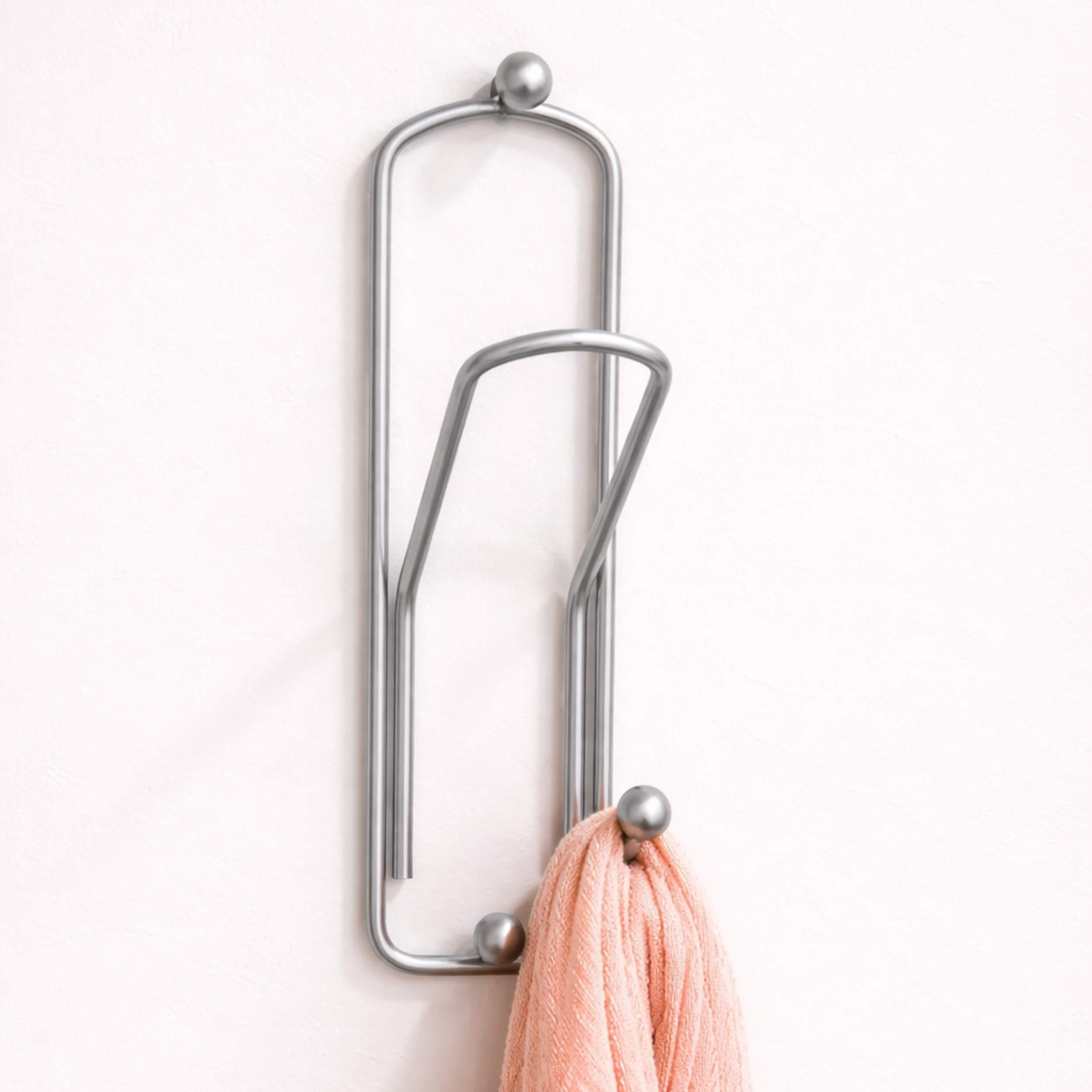 WANDHAKEN Silber Büroklammer 32 cm Metall - Grau, Metall (9/32/8cm)