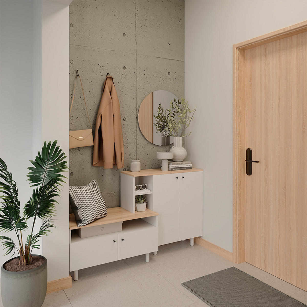 GARDEROBA Elano, Bela/Hrast, 140 x 80 cm - barve hrasta/bela, leseni material (140/80/40cm) - Vicco