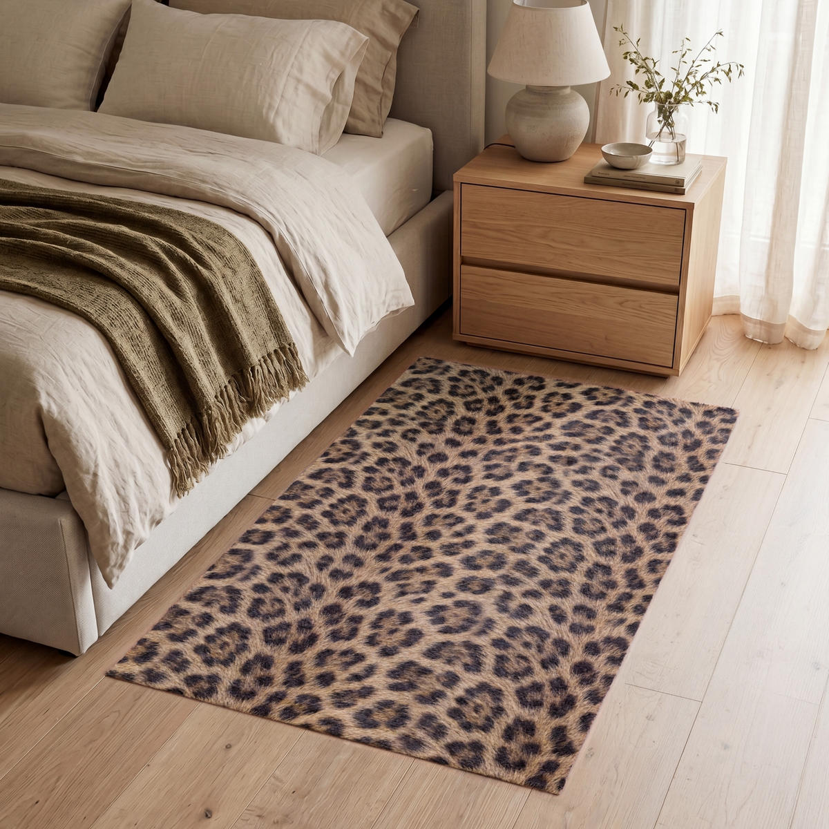 KOBERCE - Leopard - Kabát - Klasický - Hnedý - 90x150 cm - hnedá, textil/plast (90/0.4cm) - OnlyWow