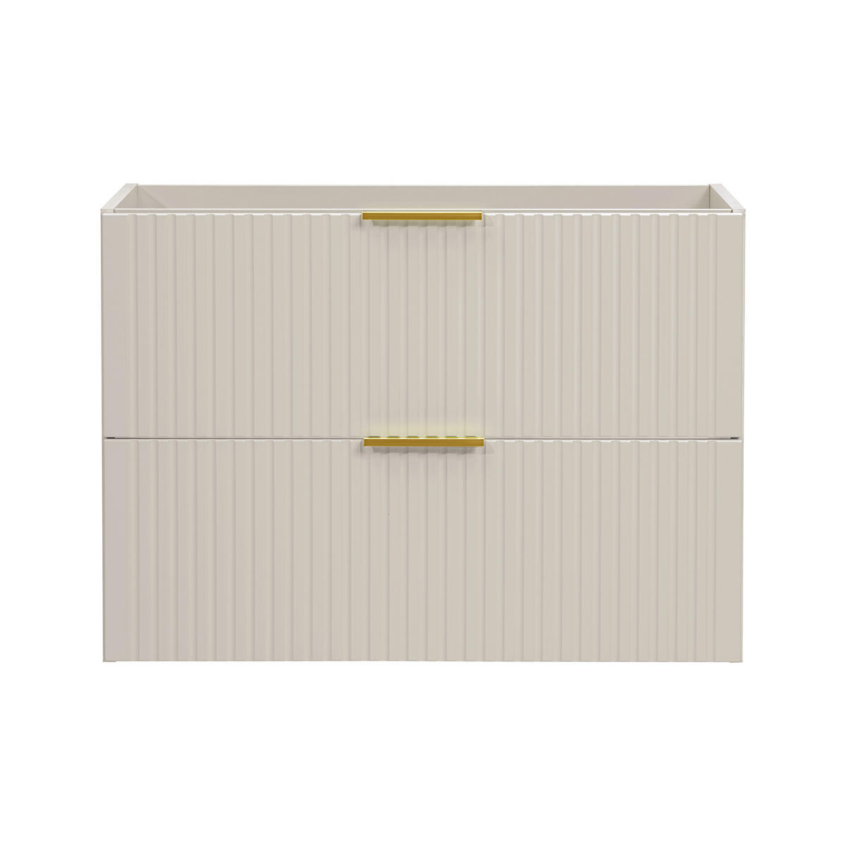 WASCHBECKENUNTERSCHRANK ADEN SET2 Profilierte Fronten Kaschmir - Kaschmir/Schwarz, Glas/Holzwerkstoff (80/60/46cm) - Komodee